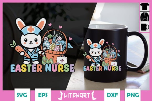 Easter Nurse Bunny Graphics for Crafts