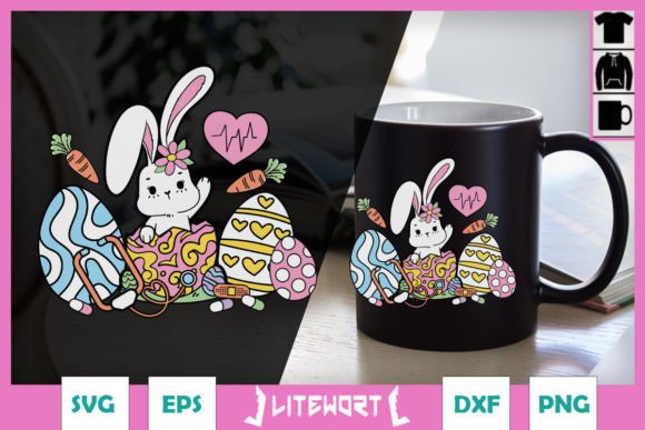 Easter Nurse Bunny Stethoscope SVG: Graphics for Crafts
