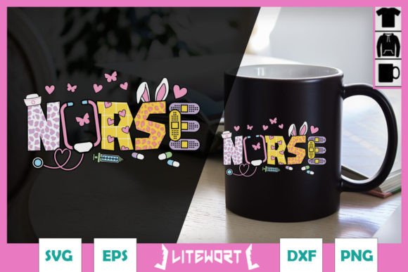 Easter Nurse Graphics for Crafts & Branding