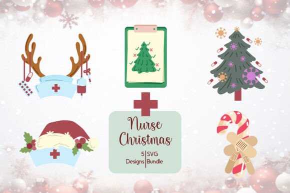 Nurse Christmas Bundle: Graphics for Crafts
