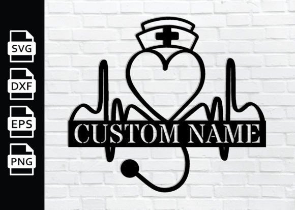 Personalized RN Nurse Heart Sign: Graphics for Crafts