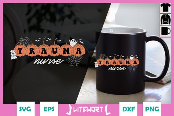 Trauma Nurse Halloween Pumpkins SVG: Graphics for Crafts